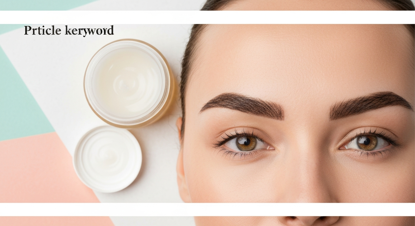 Close-up of eyebrows beside an open jar of petroleum jelly on a clean surface.