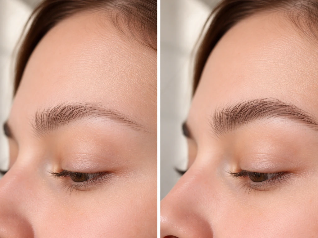 Close-up side view of a person’s eyebrow area showing a fuller brow ridge look in natural light.