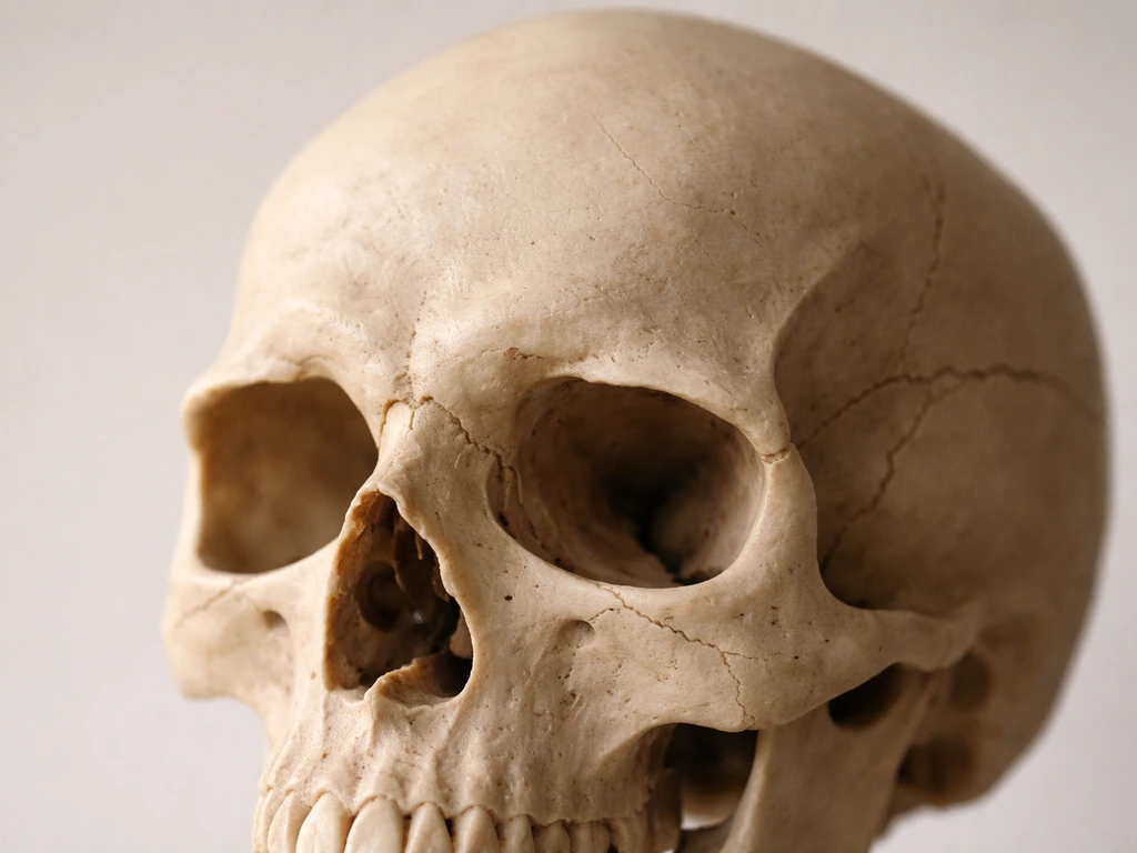 Close-up of a skull showing the supraorbital (brow) ridge above the eye socket.